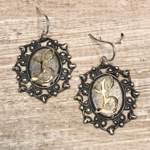 Ornate Initial Earrings