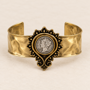 Mercury Dime Victorian Cuff Bracelet