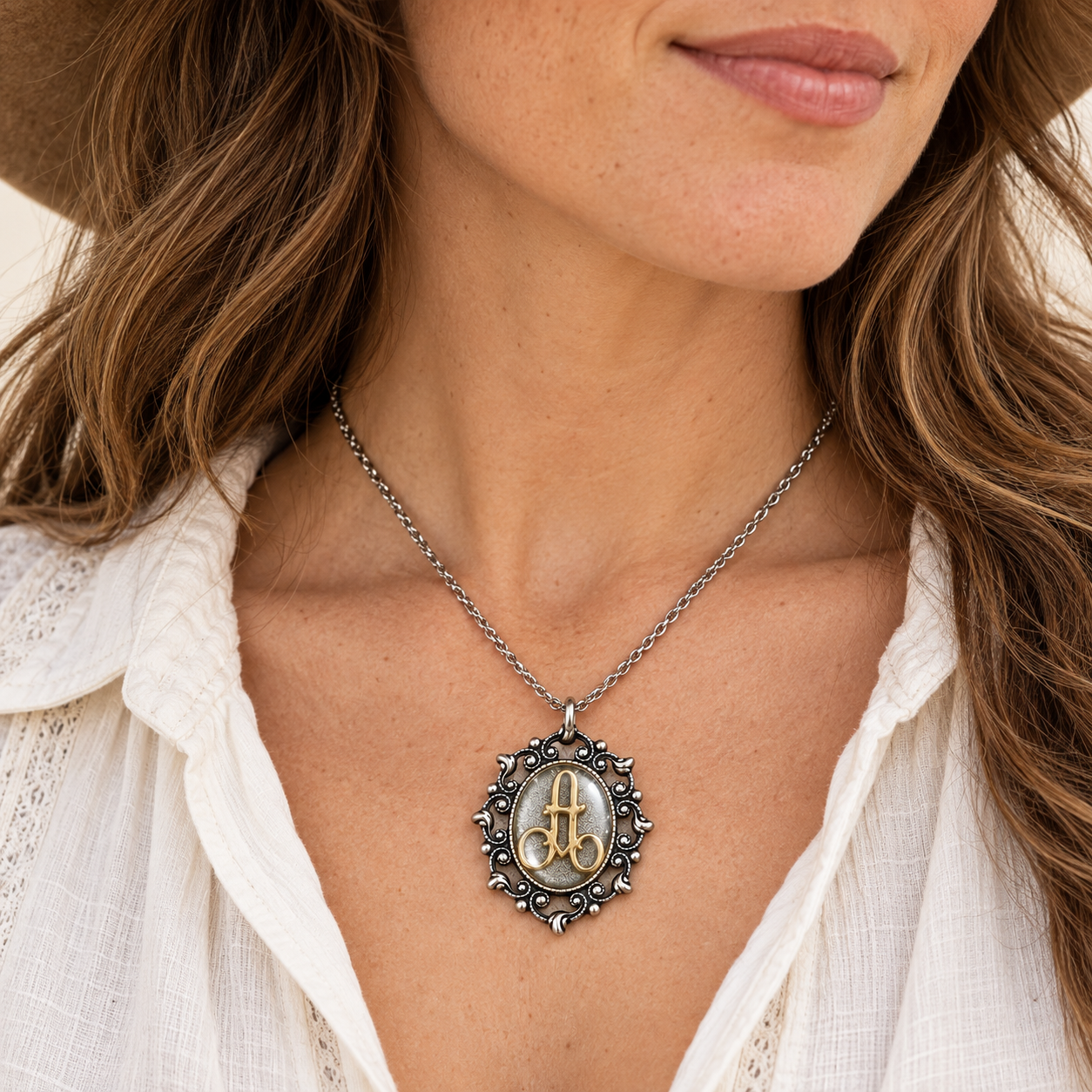 Ornate Initial Necklace - Image 2