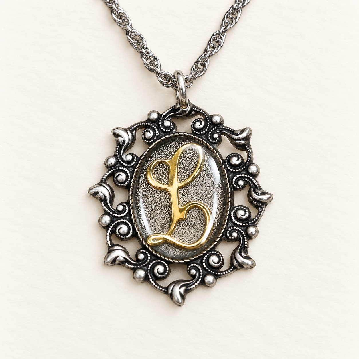 Ornate Initial Necklace