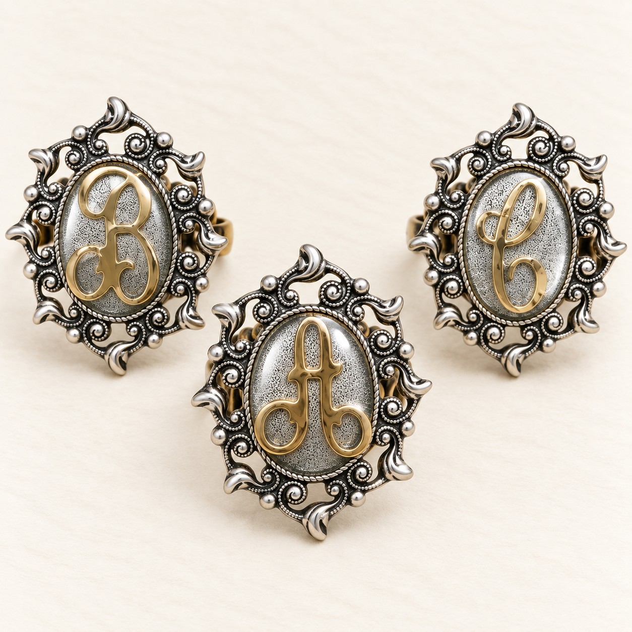Ornate Initial Ring - Image 3