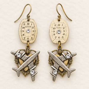 Time Flies Airplane Earrings