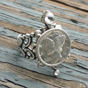 Mercury Dime Filigree Ring