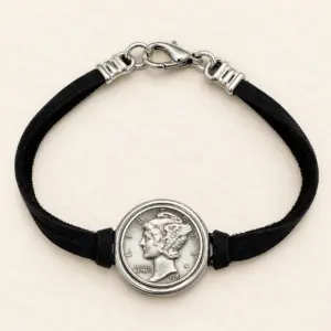 Mercury Dime Deerskin Bracelet