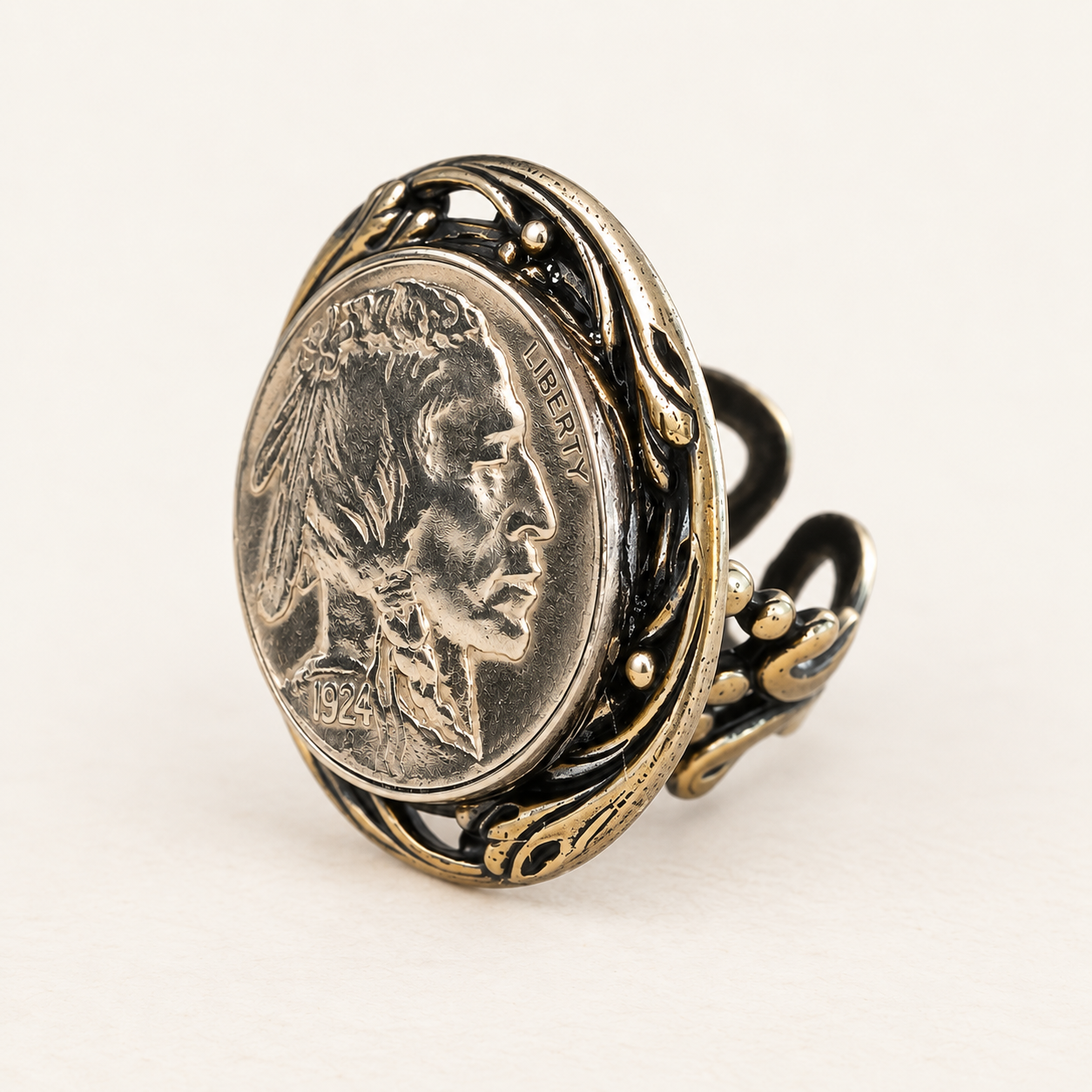 Indian Head Nickel Filigree Ring - Image 3