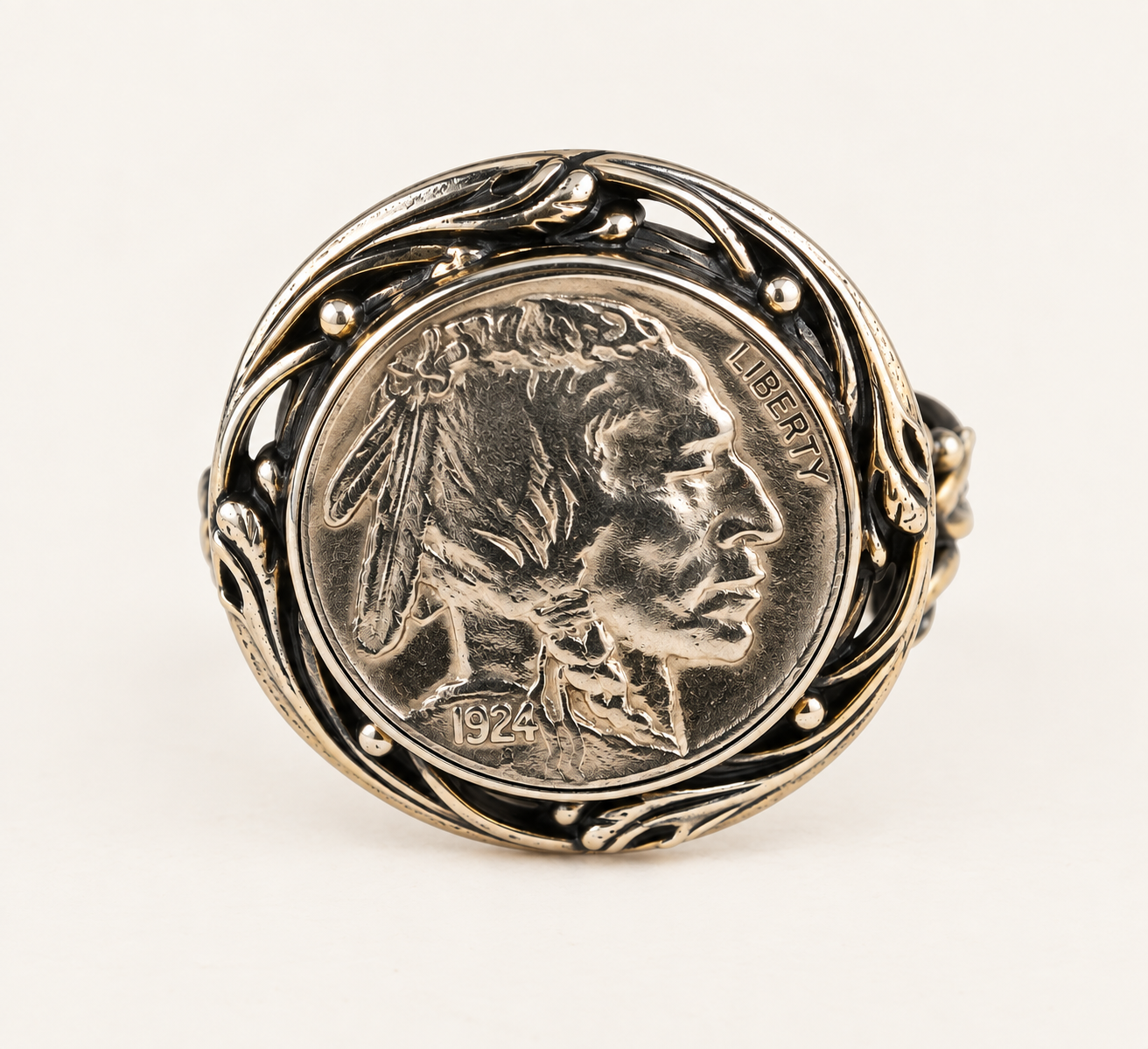 Indian Head Nickel Filigree Ring