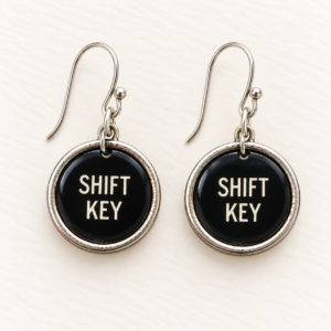 Authentic Typewriter Key Earrings