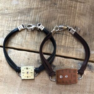 Vintage Watch Face Deerskin Bracelet