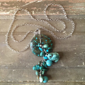 Turquoise Doughnuts Necklace