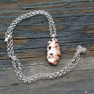 Copper Nugget on 24 inch Sterling Necklace