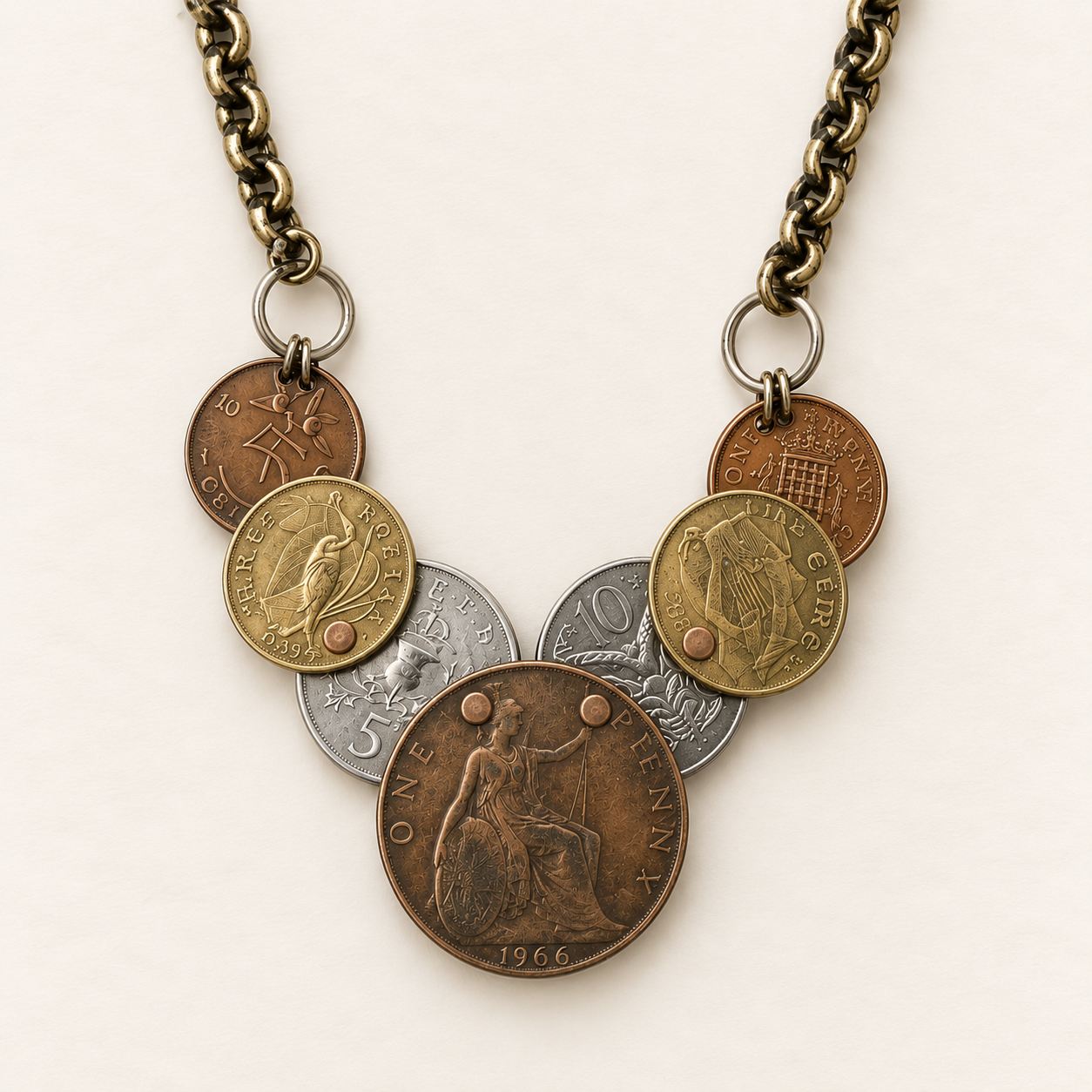Vintage Coin Collage Necklace