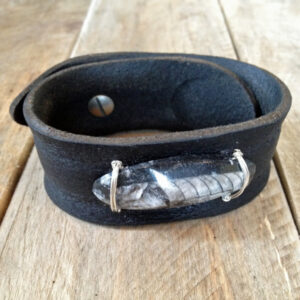 Orthoceras Fossil Leather Bracelet