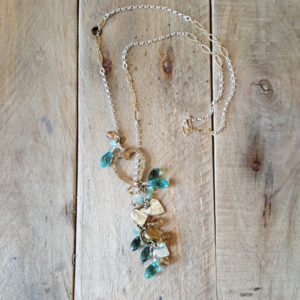 Hearts and Crystals Lariat Necklace