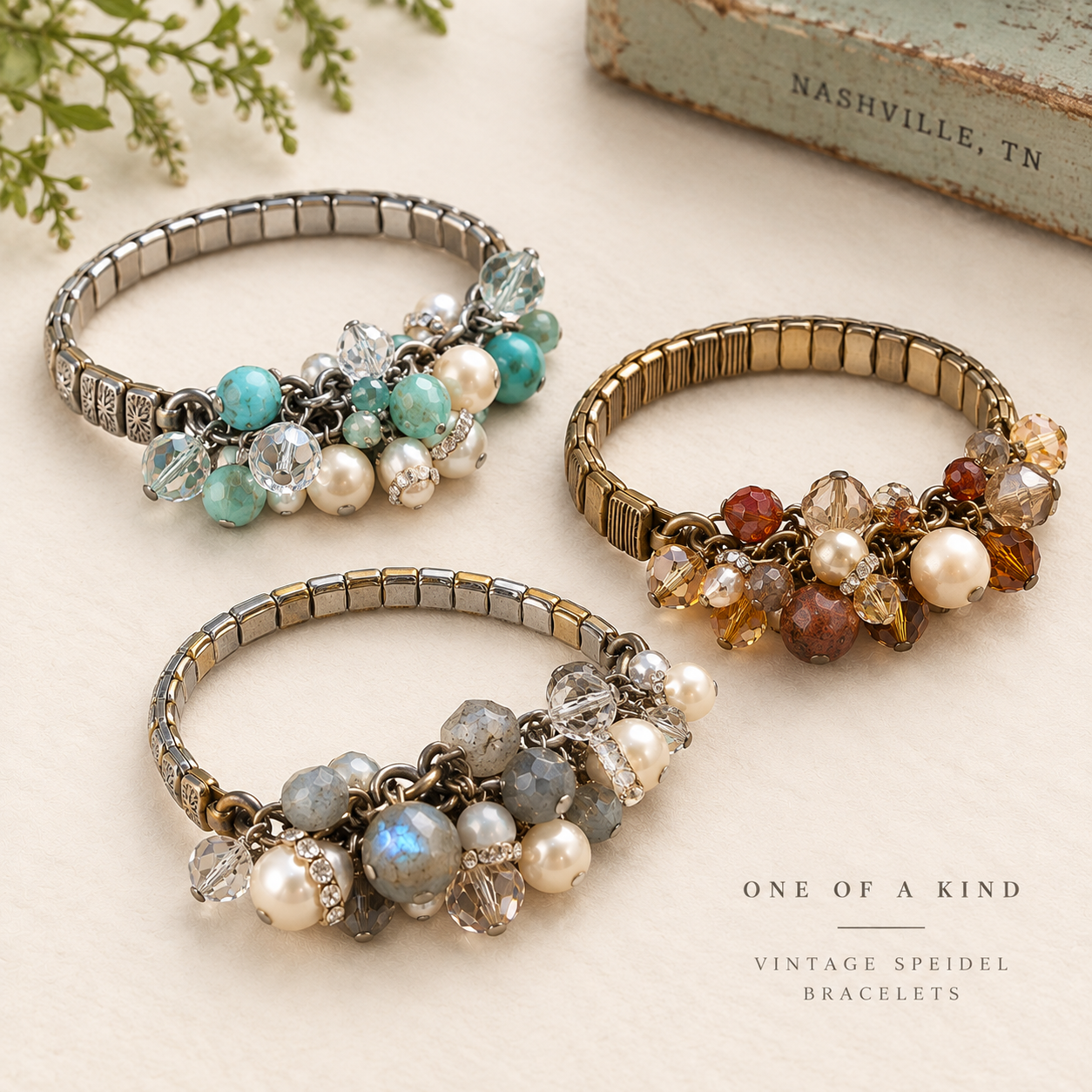 Speidel Gem & Crystal Corsage Bracelet - Image 2
