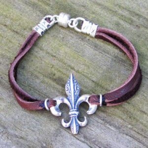 Fleur de Lis Deerskin Bracelet