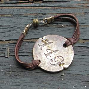 Deconstructed Tag Deerskin Bracelet