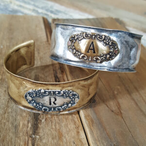 Luggage Tag Initial Cuff