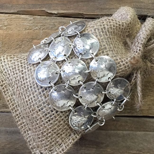 Mercury Dime Chain Maille Bracelet lorraine frances