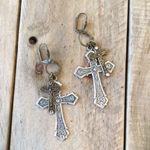 Victorian Double Cross Earrings