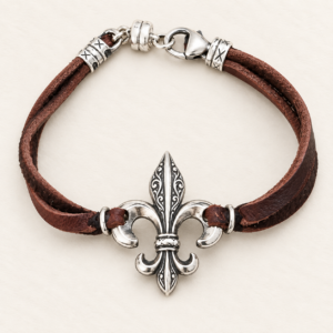 Fleur-de-Lis Deerskin Bracelet
