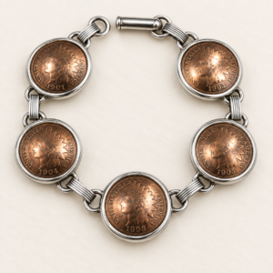 Bezel-Set Indian Head Penny Bracelet