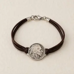 Indian Head Nickel Deerskin Bracelet