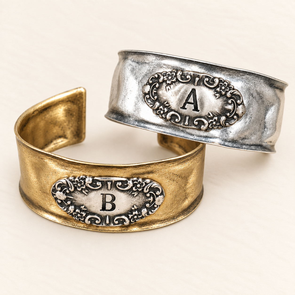 Luggage Tag Initial Cuff