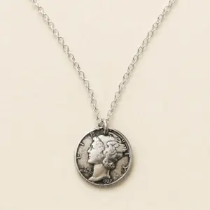 Mercury Dime Sterling Necklace