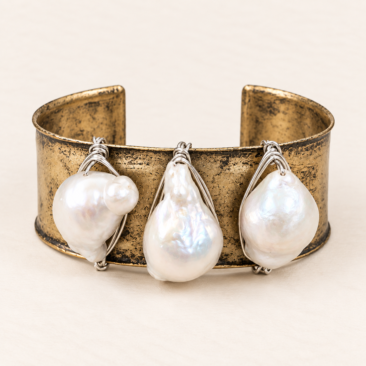 Three Baroque Pearl Cuff