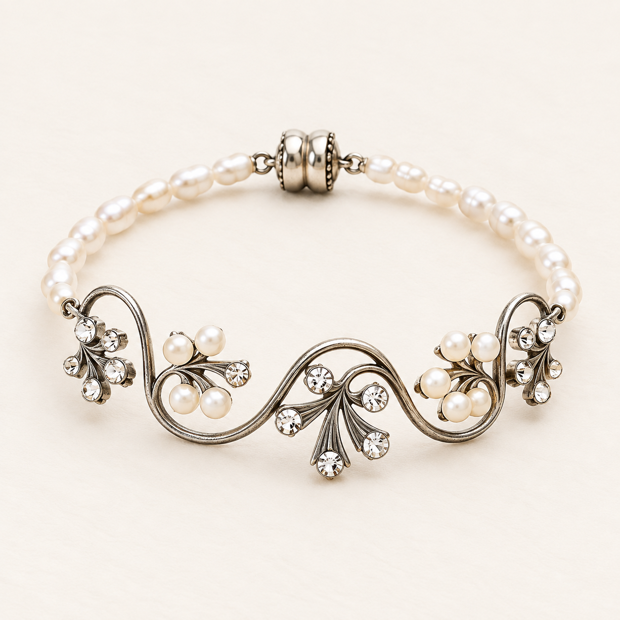 Lilies on the Vine Pearl Bracelet