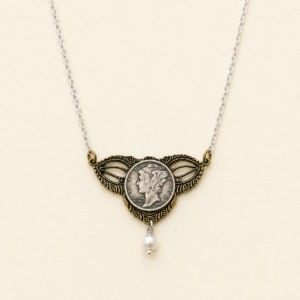 Mercury Dime Filigree Necklace
