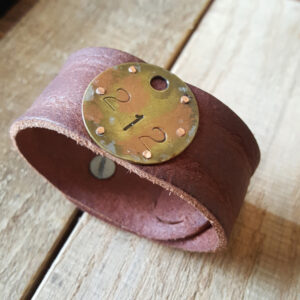 Antique Tool Tag Leather Cuff
