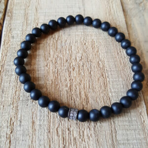 Small Black Onyx & Bling Bracelet