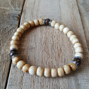 Light Oxbone & Bronzite Bracelet