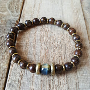 Bronzite & Blue Tigers Eye Bracelet