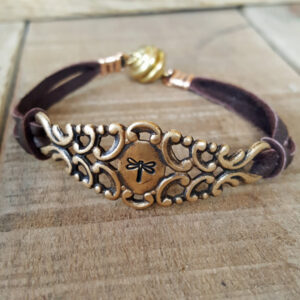 Dragonfly, Cross, Heart, Infinity Stamped Filigree Bracelet