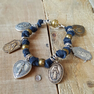 Catholic Medallion Leather Bracelet