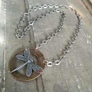 Dragonfly in Circles Necklace