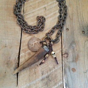 Rustic Warrior Necklace With Skull