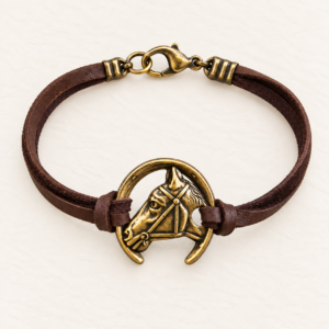 Lucky Horseshoe Deerskin Bracelet