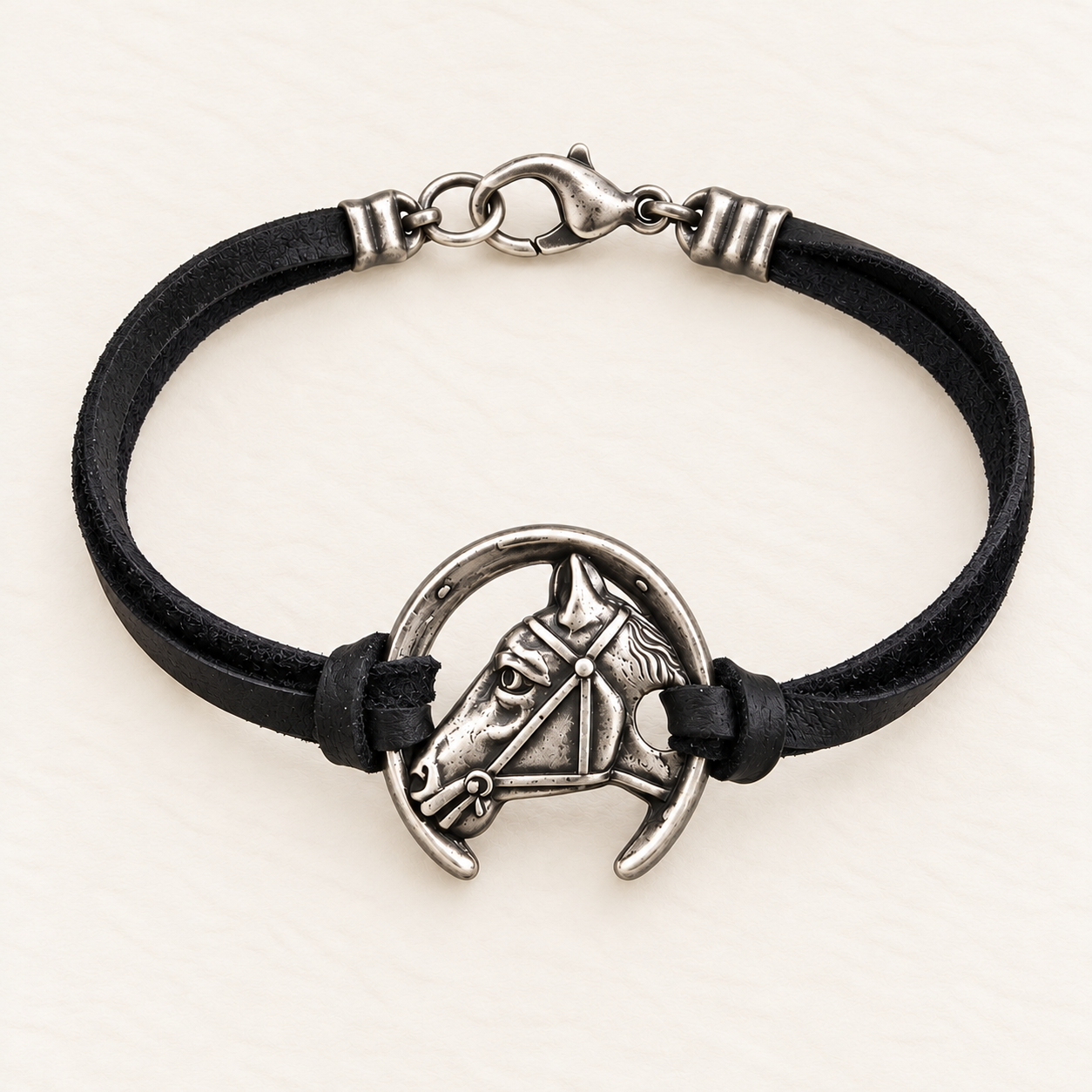 Lucky Horseshoe Deerskin Bracelet - Image 2