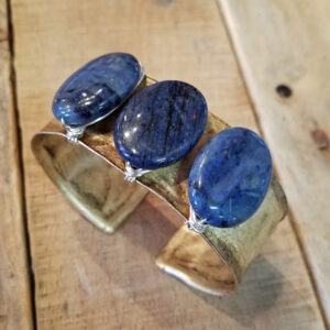 Three Wrapped Gems Cuff Bracelet