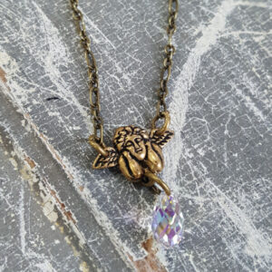 Guardian Angel Crystal Drop Necklace