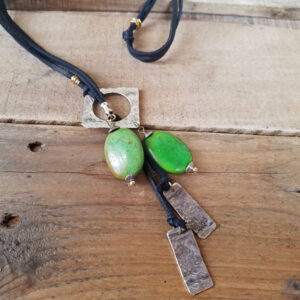 Sterling & Gem Deerskin Lariat Necklace