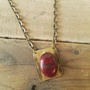 Reclaimed Brass & Gem Necklace