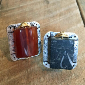 Reclaimed Brass Wire Wrapped Gem Ring