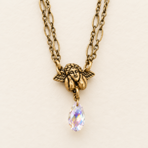 Guardian Angel Crystal Drop Necklace