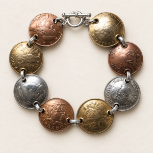 Domed World Traveler Coin Bracelet