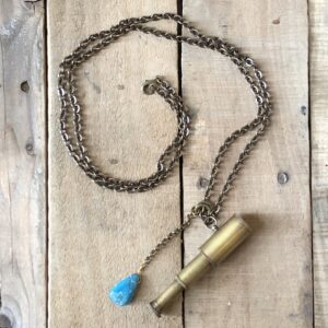 Vintage Brass Spyglass Necklace