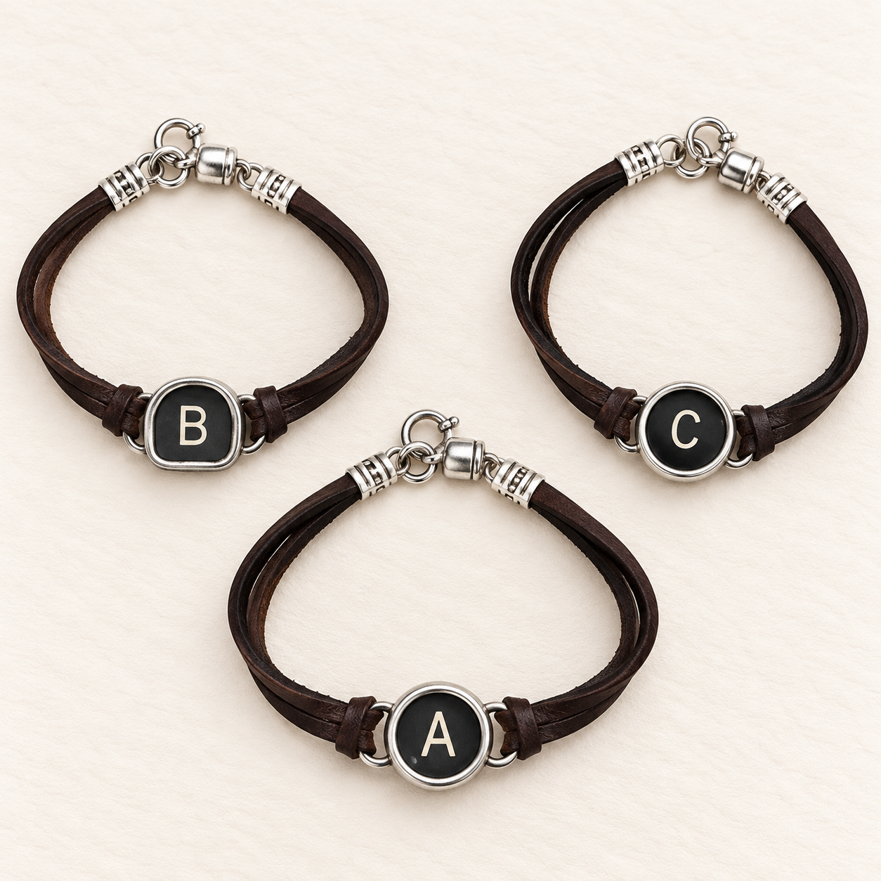 Authentic Typewriter Key Initial Bracelet - Image 2